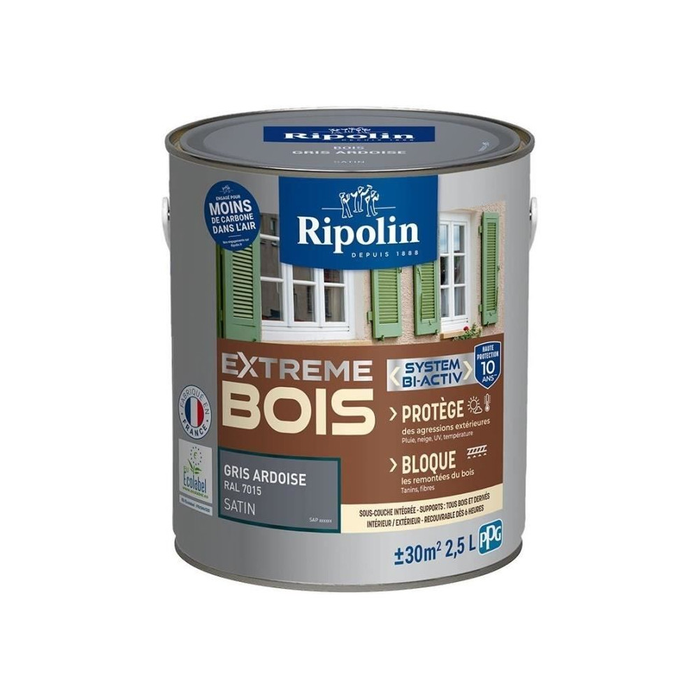 Peinture pour Bois -Intérieur/Extérieur - RIPOLIN - Ultra-couvrante
