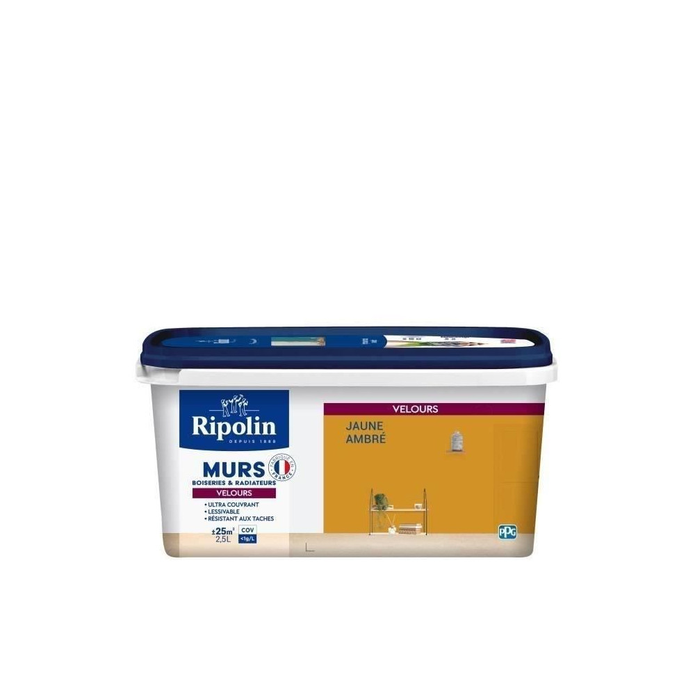 RIPOLIN Peinture Couleur Velours pour Murs, Boiseries Radiateurs - Jau