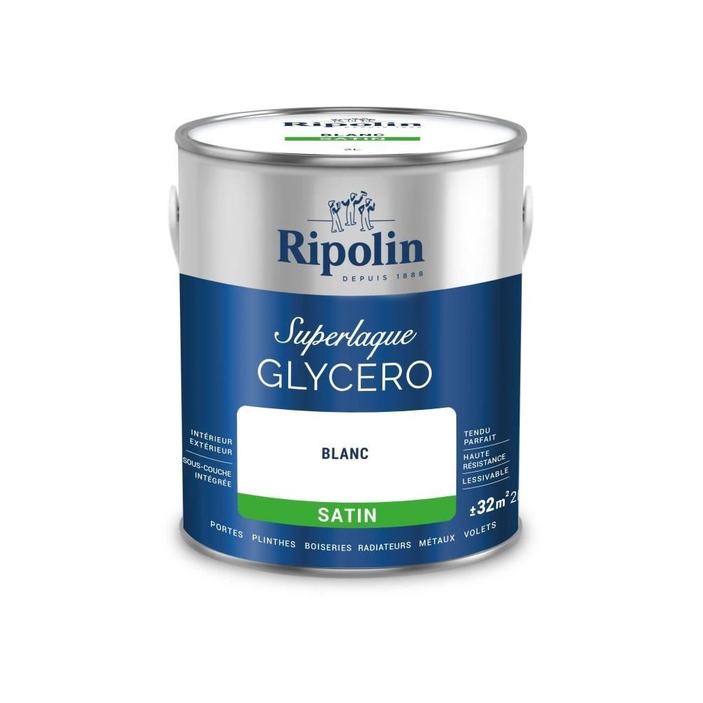 Laque glycéro - RIPOLIN - 447559 - Blanc - Satin - 2 L