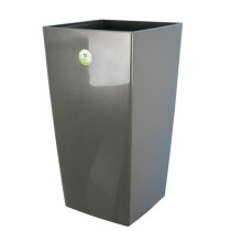 RIVIERA Pot de fleurs Nuance - Carré - 38 x 38 x H 69 cm - Gris paill