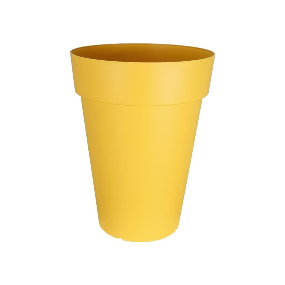 Bac a fleurs RIVIERA SOLEILLA HAUT - Plastique - Hauteur 66 cm - Jaune
