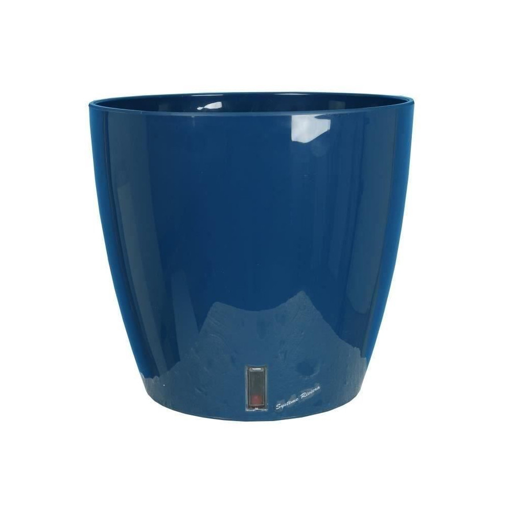 Bac a fleurs rond RIVIERA EVA NEW - Plastique - Diametre 36 cm - Bleu