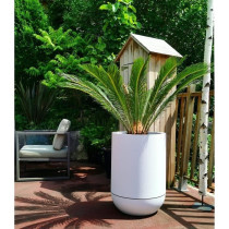 Bac a fleurs rond RIVIERA GRANIT TULIPE - Plastique - Diametre 40 cm -