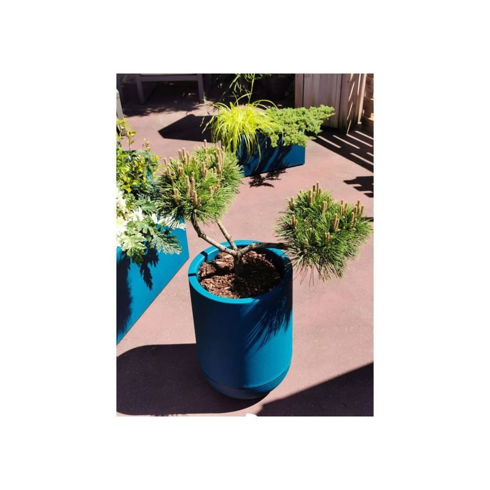 Bac a fleurs rond RIVIERA GRANIT TULIPE - Plastique - Diametre 50 cm -