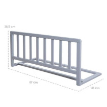 Barriere de Lit en Bois 90 cm ROBA - Protection Anti-Chute pour Bébé