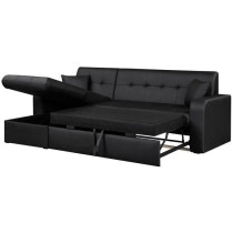 Canapé d'angle réversible convertible 3 places - Simili noir - Conte