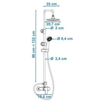 Colonne de douche ROUSSEAU Shenti noir - Tete de douche orientable - D