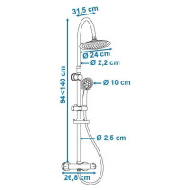 ROUSSEAU Colonne de douche avec robinet mitigeur thermostatique Suhali