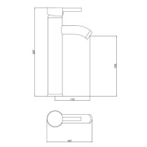 Mitigeur Lavabo haut Ilo - ROUSSEAU - Cartouche céramique - Economie