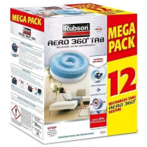 Recharge Aero 360 Neutre pour absorbeur d'humidité RUBSON - Lot de 12
