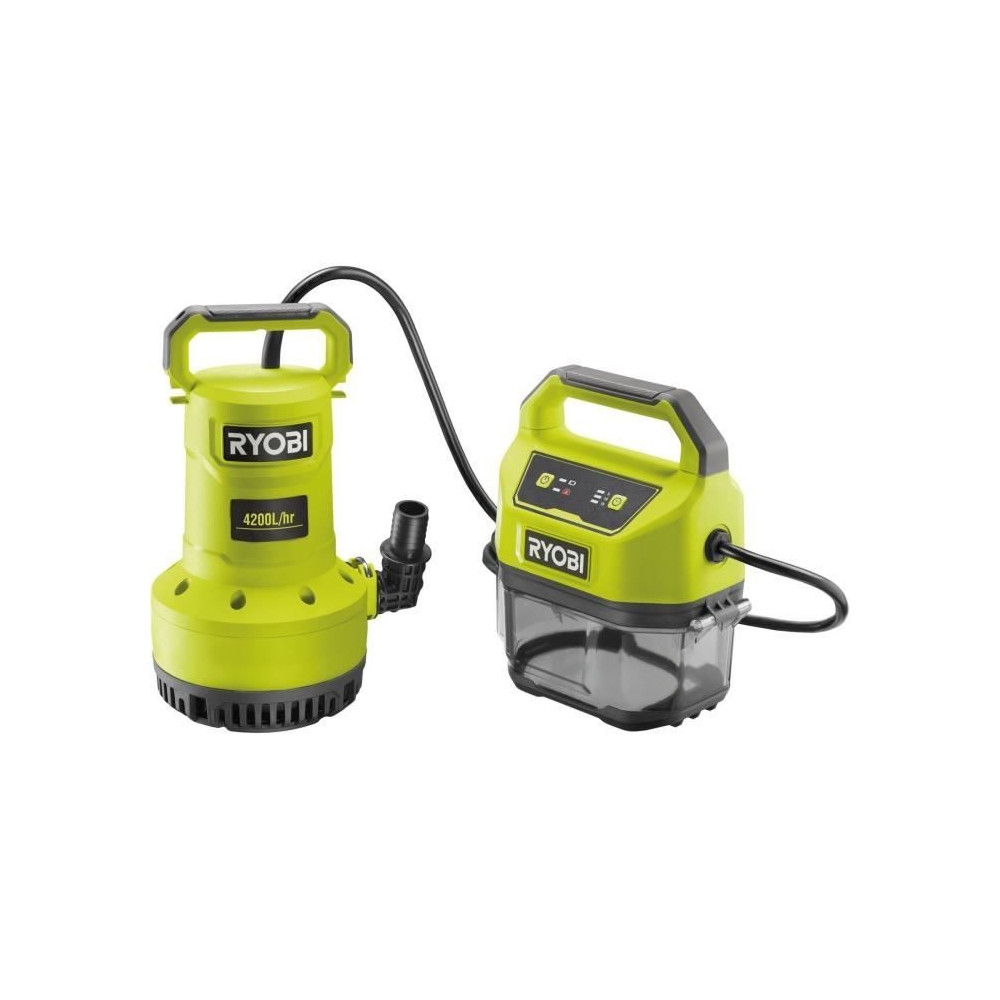 RYOBI - Pompe d'évacuation 18V - 4 200 l/h - immersion maxi. 5 m - IP