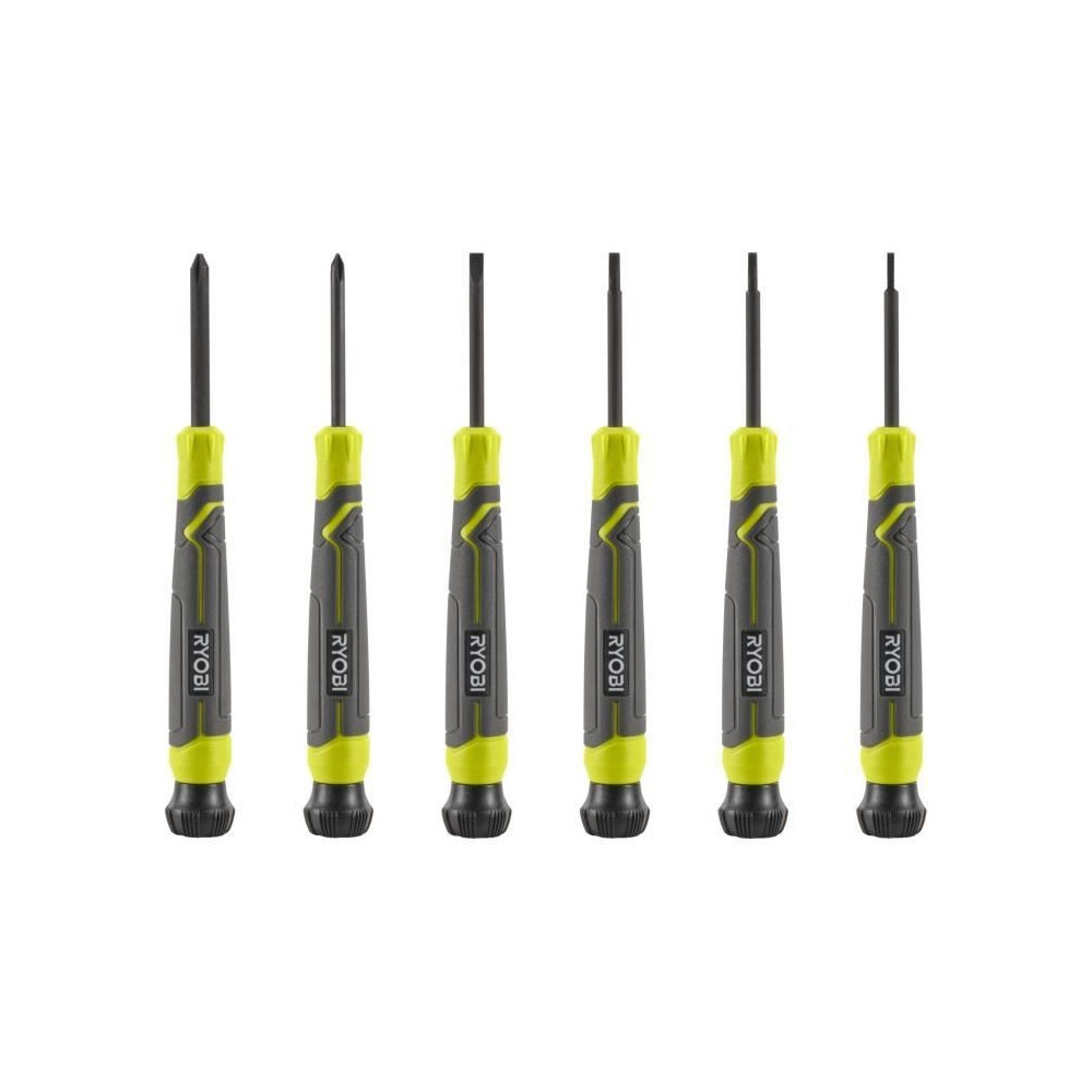 Jeu de 6 tournevis de précision - RYOBI - SL1, SL2, SL3, PH1, PH0, SL