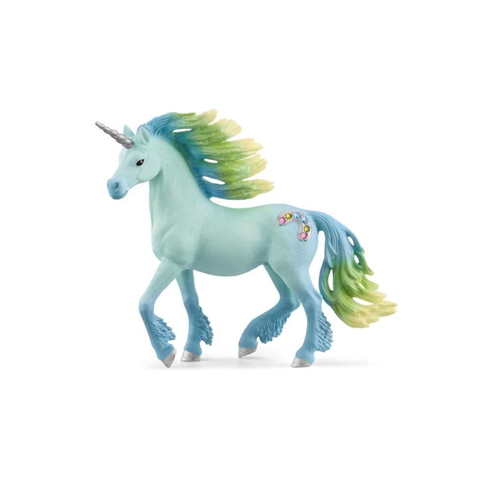 Figurine - SCHLEICH - Licorne Barbe a papa, étalon - Doux pelage - Un