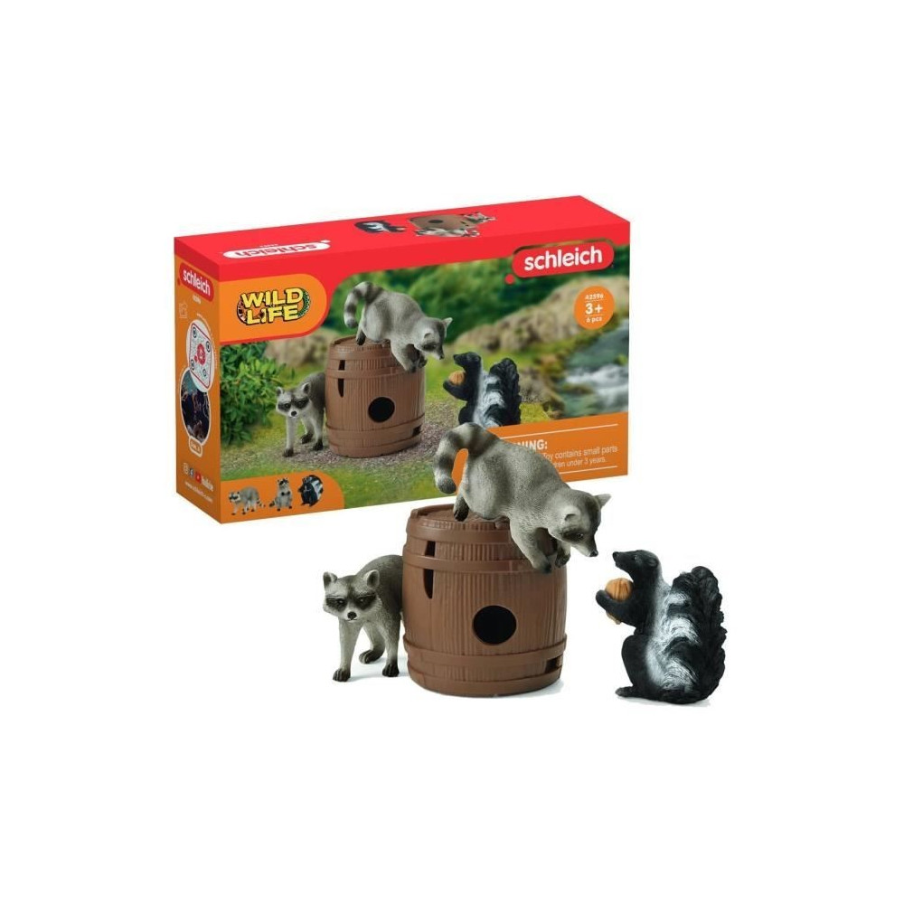 Coffret Jeux rigolos avec la noix, figurines animaux sauvages, Schleic