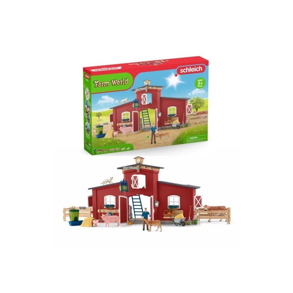 Figurines Animaux de la Ferme avec Accessoires - Coffret Ranch Améric