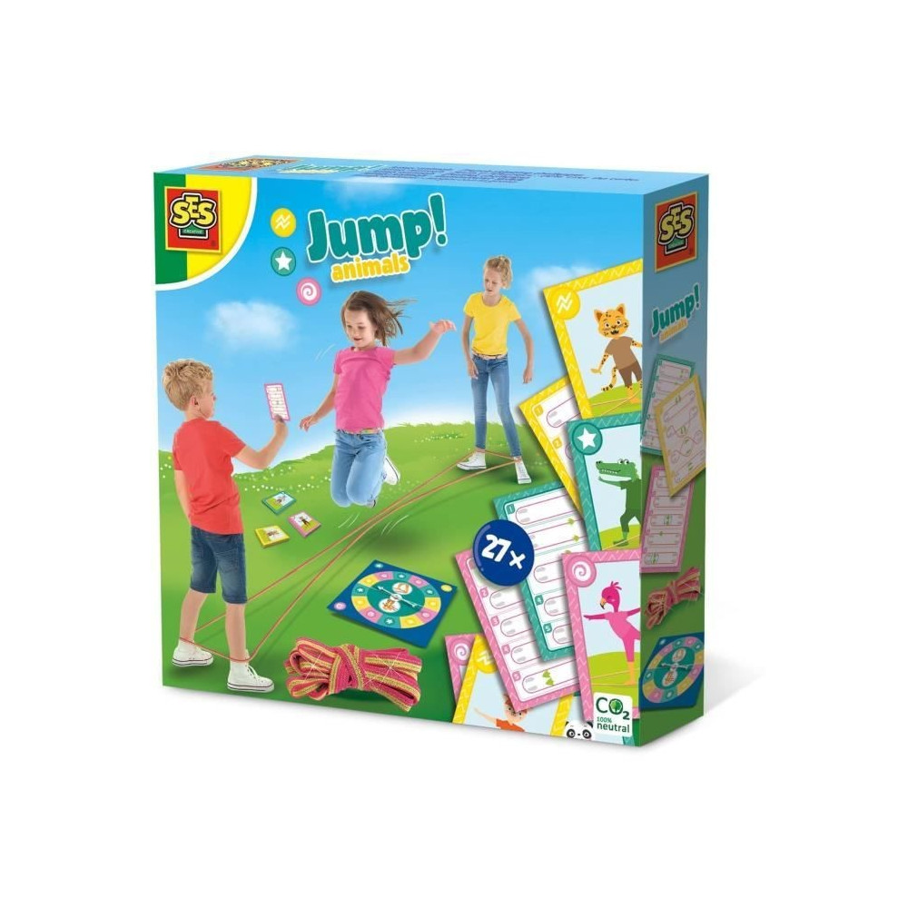 Jeu de cartes Jump! Animals - Sauts a l'élastique pour enfants de 3 a