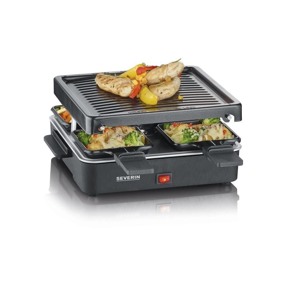 SEVERIN Raclette Gril 4 personnes compacte, facile a ranger, idéal po