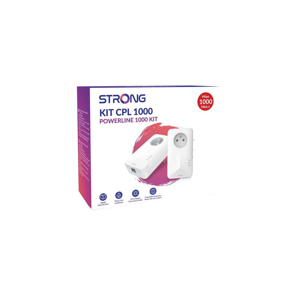 Kit CPL - STRONG - Powerline 1000 Duo - Prise Filtrée - Haut débit j