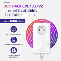 Kit CPL - STRONG - Powerline 1000 Duo - Prise Filtrée - Haut débit j