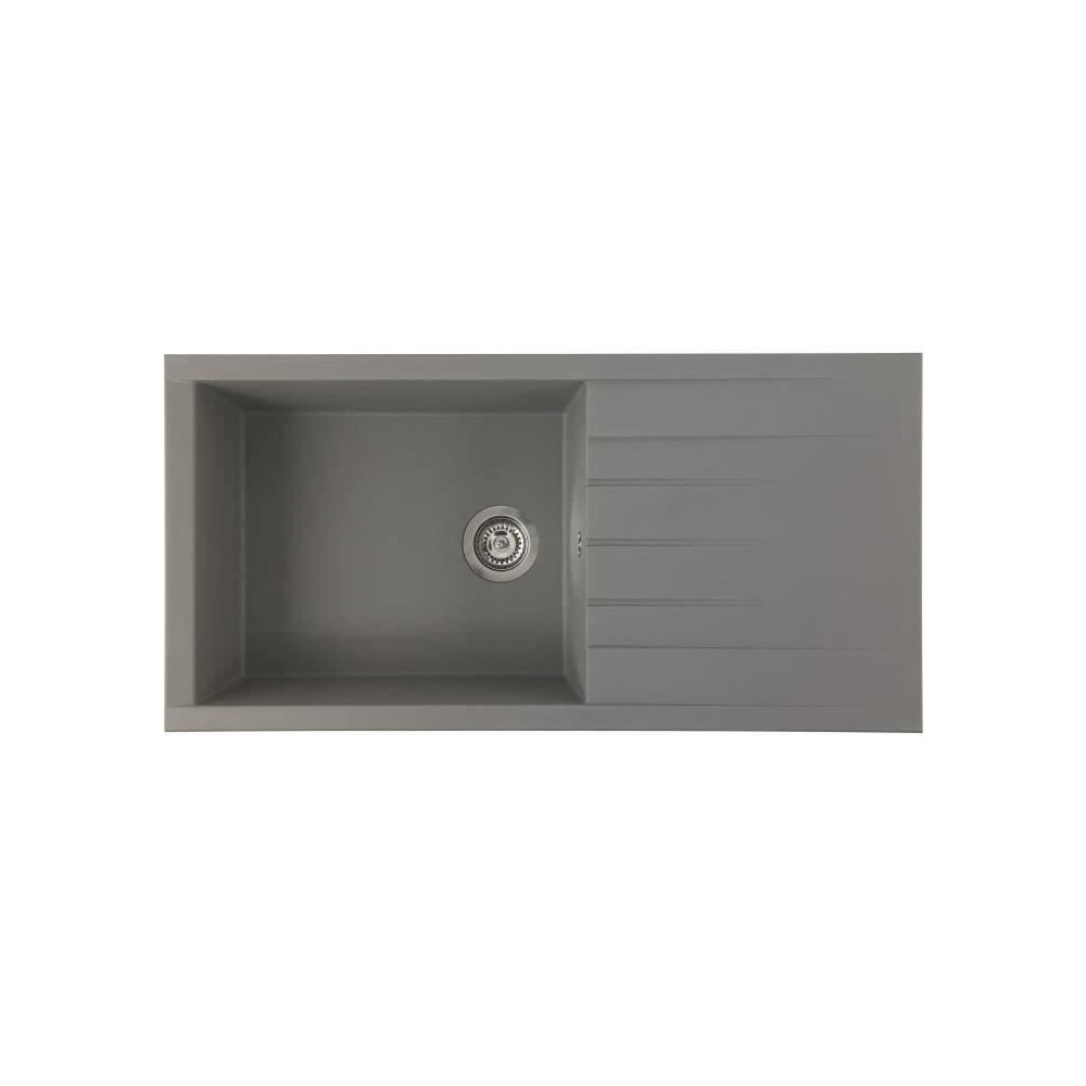 STRADOUR Evier a encastrer CUBE, en SMC GRIS BETON - 16, 1 bac, dim. 1