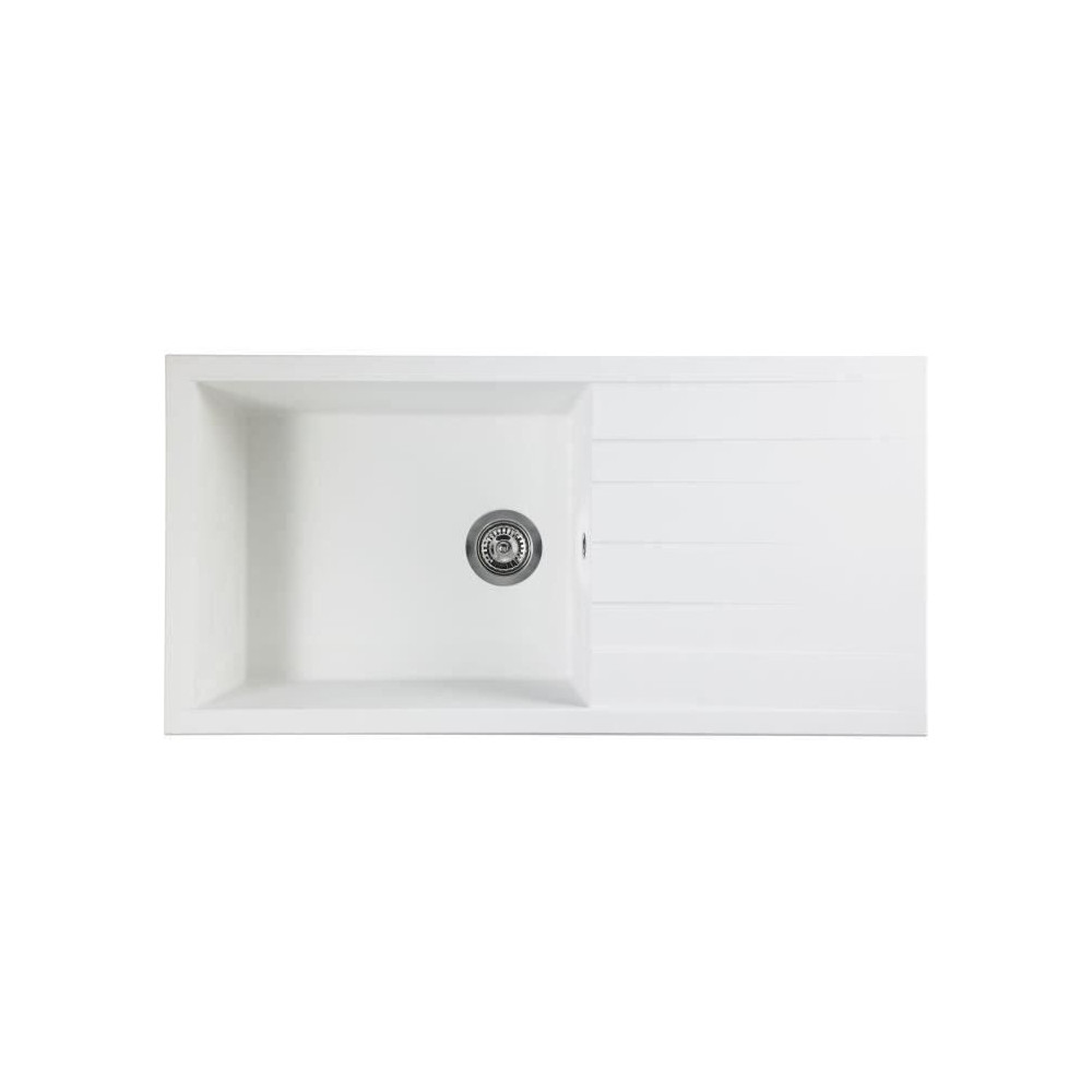 STRADOUR Evier a encastrer CUBE, en SMC BLANC UNI - 17, 1 bac, dim. 10
