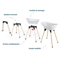 Pack baignoire THERMOBABY VASCO 5 en 1 Blanc muguet - Fabriqué en Fra
