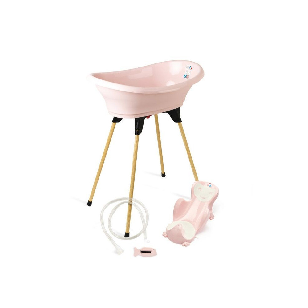 Pack baignoire THERMOBABY VASCO 5 en 1 Rose poudre - Fabriqué en Fran
