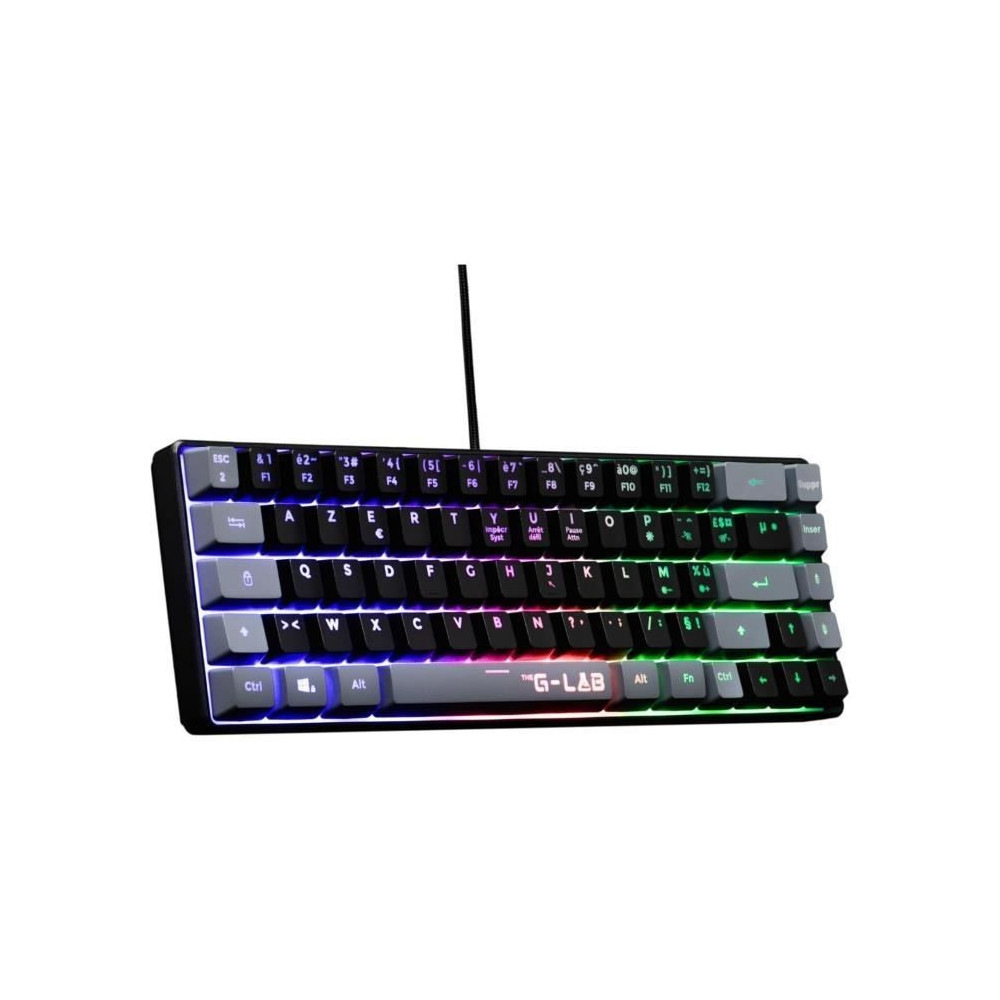 Clavier Gamer - The G-Lab - KEYZ HYDROGEN - 60% Format Compact - Rétr