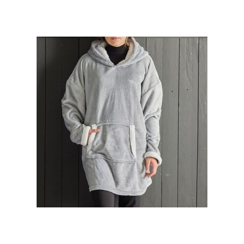 Sweat plaid polaire - TODAY - Manches longues et poche - 70 x 87 cm -