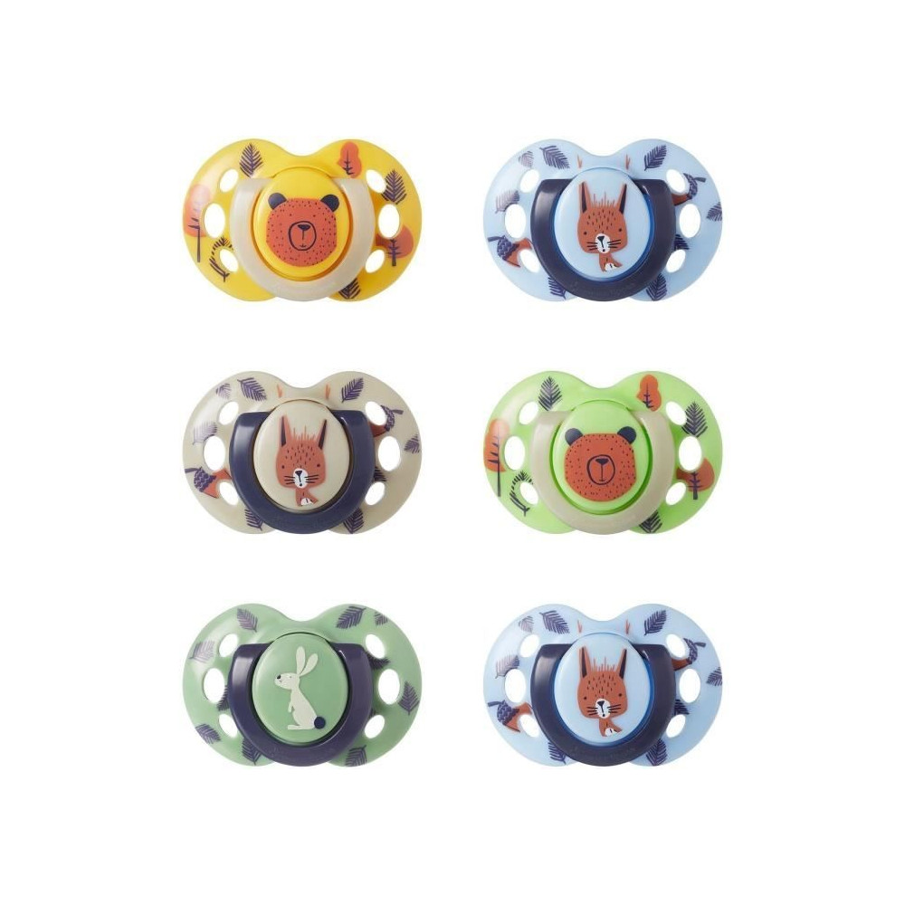 Sucettes - TOMMEE TIPPEE - FUN - 6-18 mois - Lot de 6 - Forme Orthodon