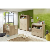 Chambre bébé Trio : Lit 70 x 140 cm + Commode a langer + Armoire OLI