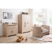 Chambre bébé Trio : Lit 70 x 140 cm + Commode a langer + Armoire AHO