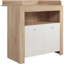 Chambre bébé duo PIA - Lit 70x140 cm + Commode a langer 2 portes - D