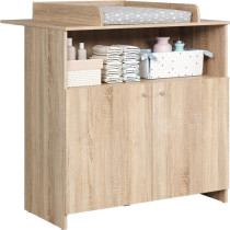 Chambre bébé duo NIKO - Lit 70x140 cm + Commode a langer 2 portes -