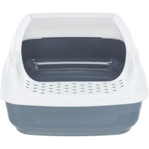 Bac a litiere - TRIXIE - Delio - Rebord - Imprimé Gris et blanc - 38