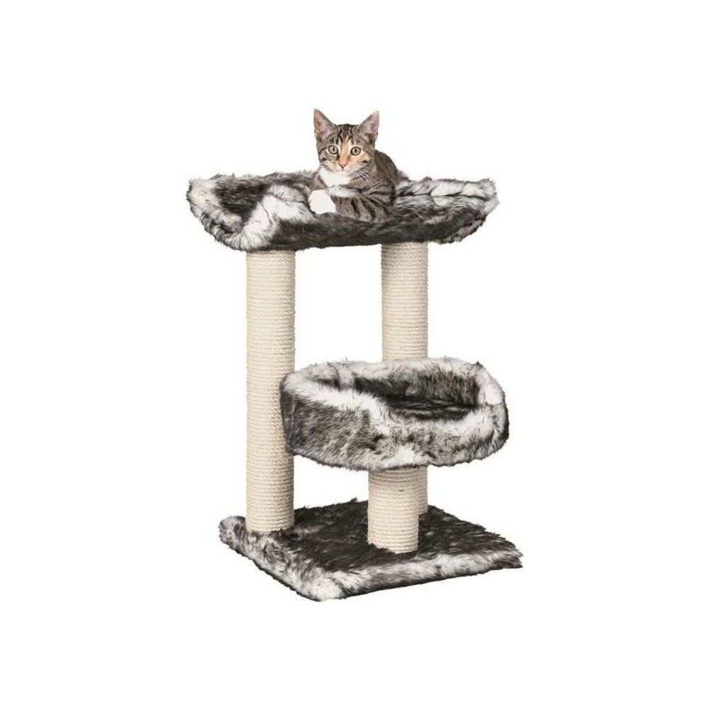 TRIXIE Arbre a chat ISABA - 62 cm - Noir/Blanc - Peluche et sisal natu