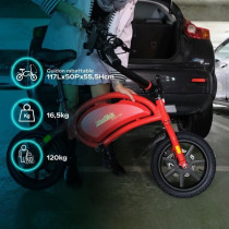 Draisienne électrique - URBANGLIDE - BIKE 140 RED - 36V - 350W - Pneu