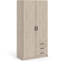 Armoire VEGA - Décor Gris anthracite - 2 portes + 3 tiroirs - L 98,5