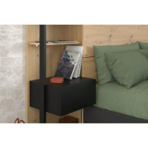 PARISOT Tete de Lit avec étageres + chevets intégrés - Décor chene