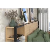 PARISOT Tete de Lit avec étageres + chevets intégrés - Décor chene