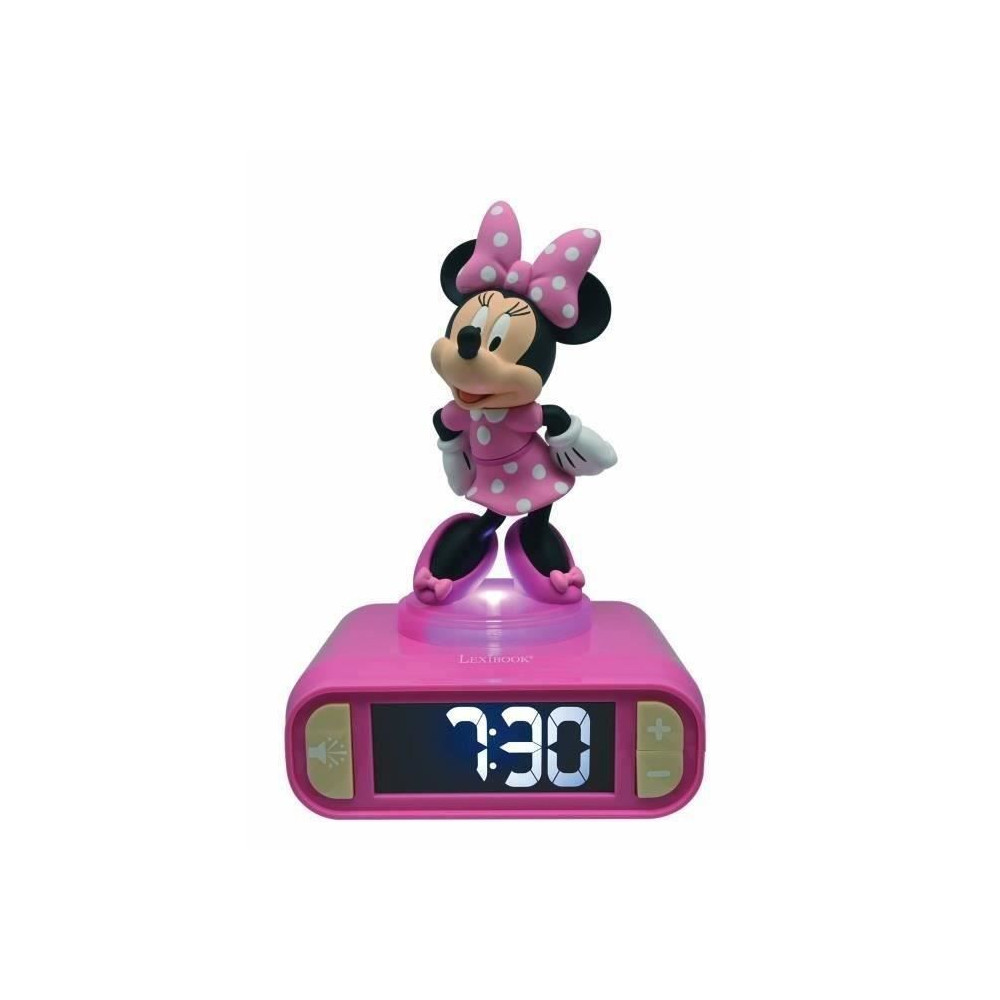 Réveil digital Minnie 3D avec veilleuse lumineuse et effets sonores -