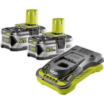 RYOBI - 2 batteries lithium+ 18V ONE+ 5,0 Ah et 1 chargeur ultra rapid