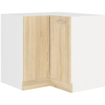 SARA Meuble bas d'angle - Décor chene sonoma - L83xL83xP48xH82cm - Pl