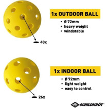 Set de Pickleball - SCHILDKRÖT - Jeu de raquettes - 2 raquettes + 2 b