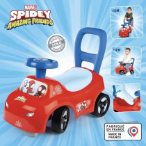 Smoby - Porteur auto enfant 2 en 1 - Spidey - Coffre sous la selle - D