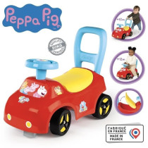 Smoby - Porteur auto enfant 2 en 1 - Peppa Pig - Coffre sous la selle