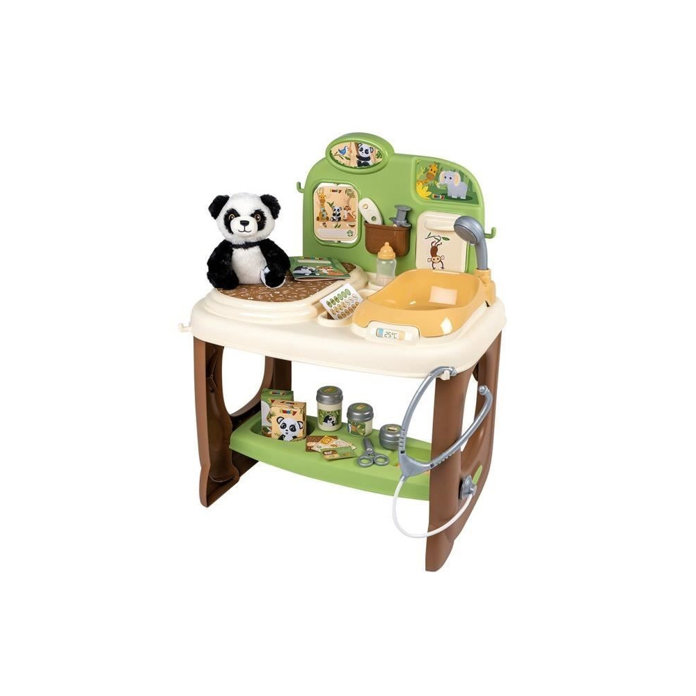 Smoby - Centre Vétérinaire Zoo - 1 peluche Panda - Nombreux accessoi