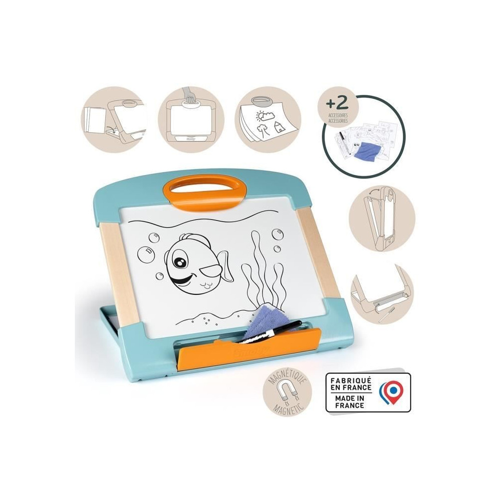 Smoby - Ardoise nomade - 3 utilisation différentes - Inclus : 1 feutr