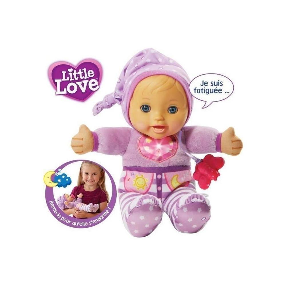 VTECH - Little Love - Mon Bébé a Bercer - Poupée Interactive Rose -