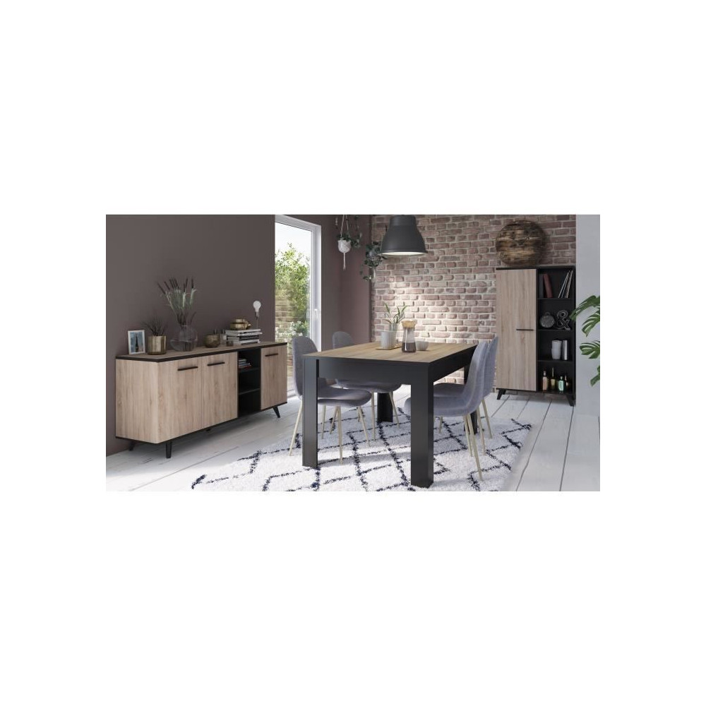 DEMEYERE Ensemble séjour Enfilade + Table haute + Vitrine - Décor ch